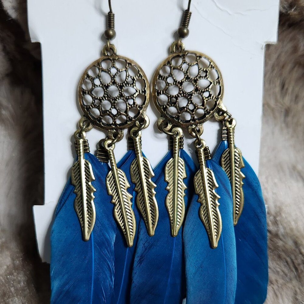 2 pairs Dreamcatcher and Feather earrings